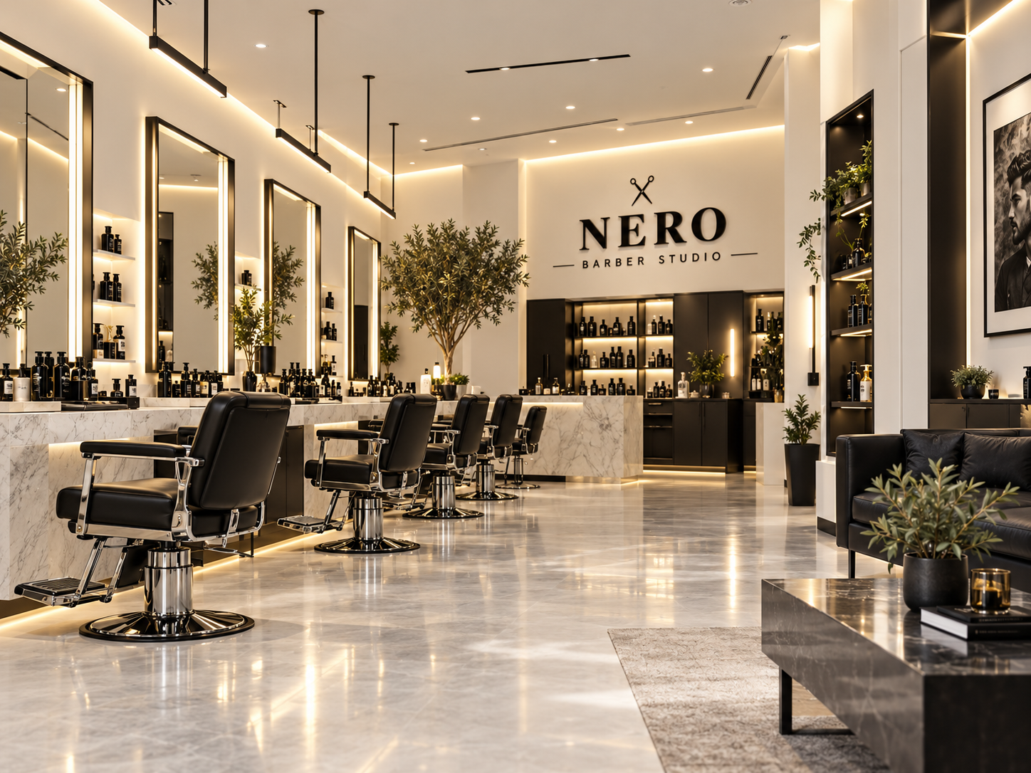 Interior de NERO Barber Studio